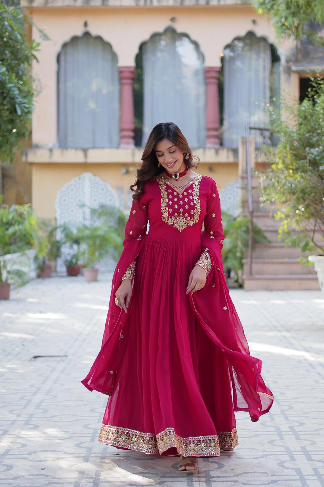 Adhya festival collection gown with dupatta wholesale price