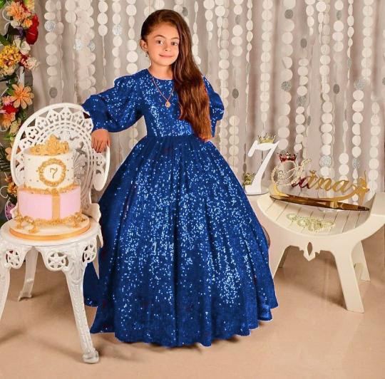 Adhya kids balloon sleeve gown wholesaler surat