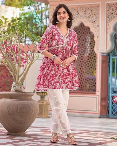 Adhya mirror work short top branded kurtis for wholesale in bangqlore