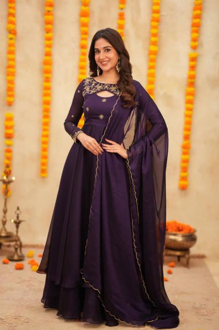 Adhya yamini anarkali gown with dupatta wholesaler in surat