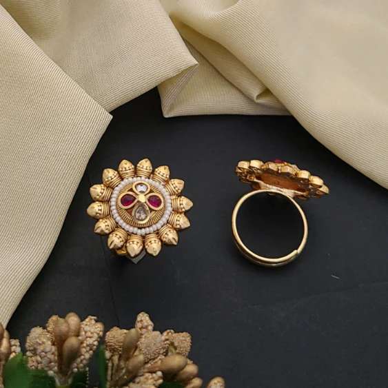 Adjustable Golden Rings GR014 Designer imitation jewellery in Hyderabad