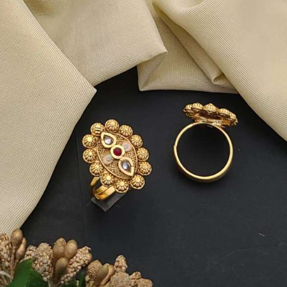 Adjustable Golden Rings GR015 Costume jewellery suppliers in Hyderabad