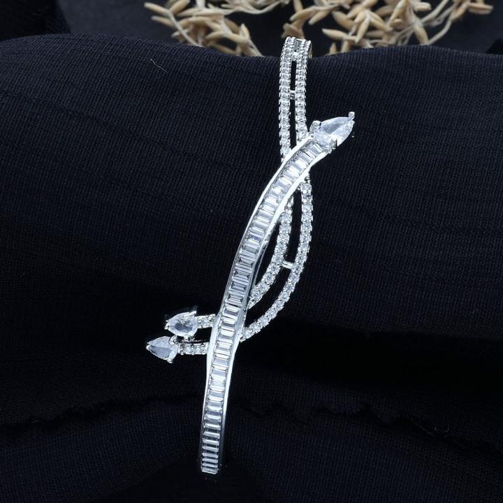 Anti tranish Silver-plated american diamond Bracelet 577 Party wear jewellery wholesalers in Hyderabad