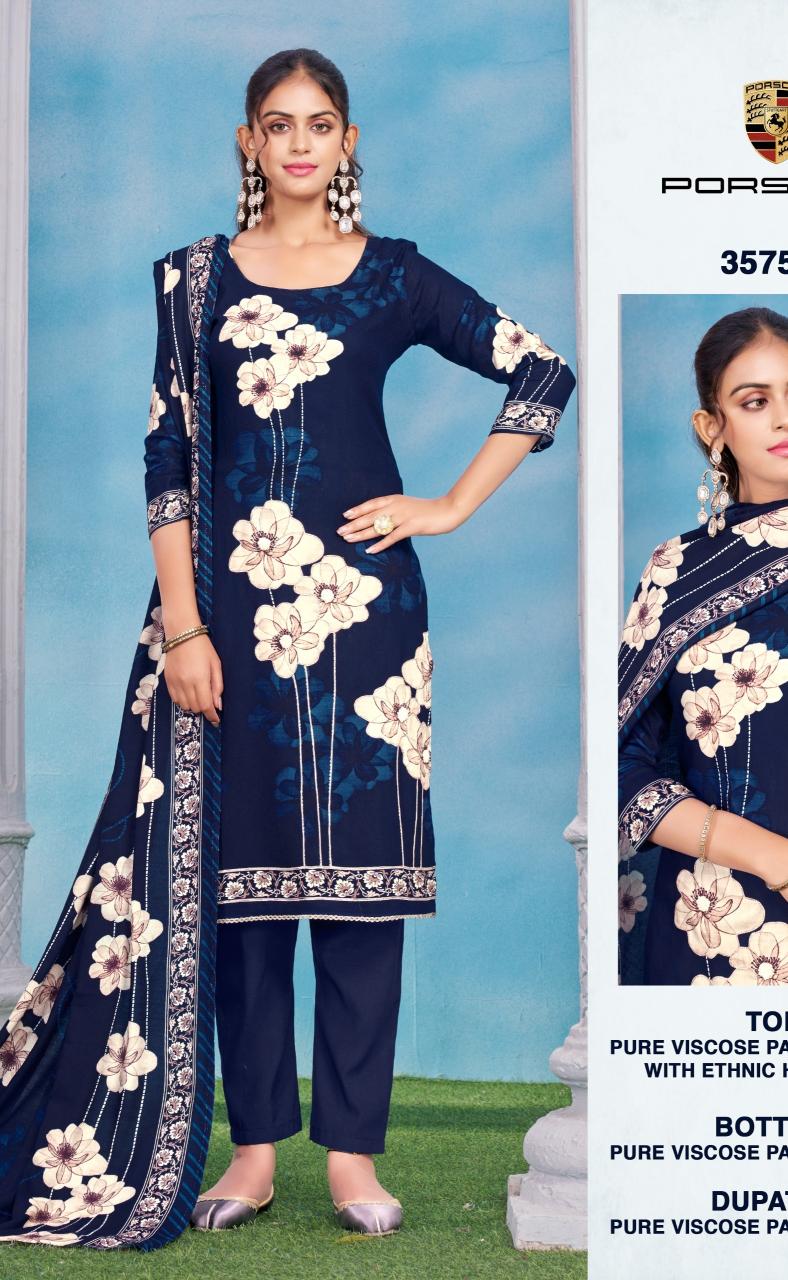 Bipson prints porsche 3575 ladies dress material wholesalers in jaipur