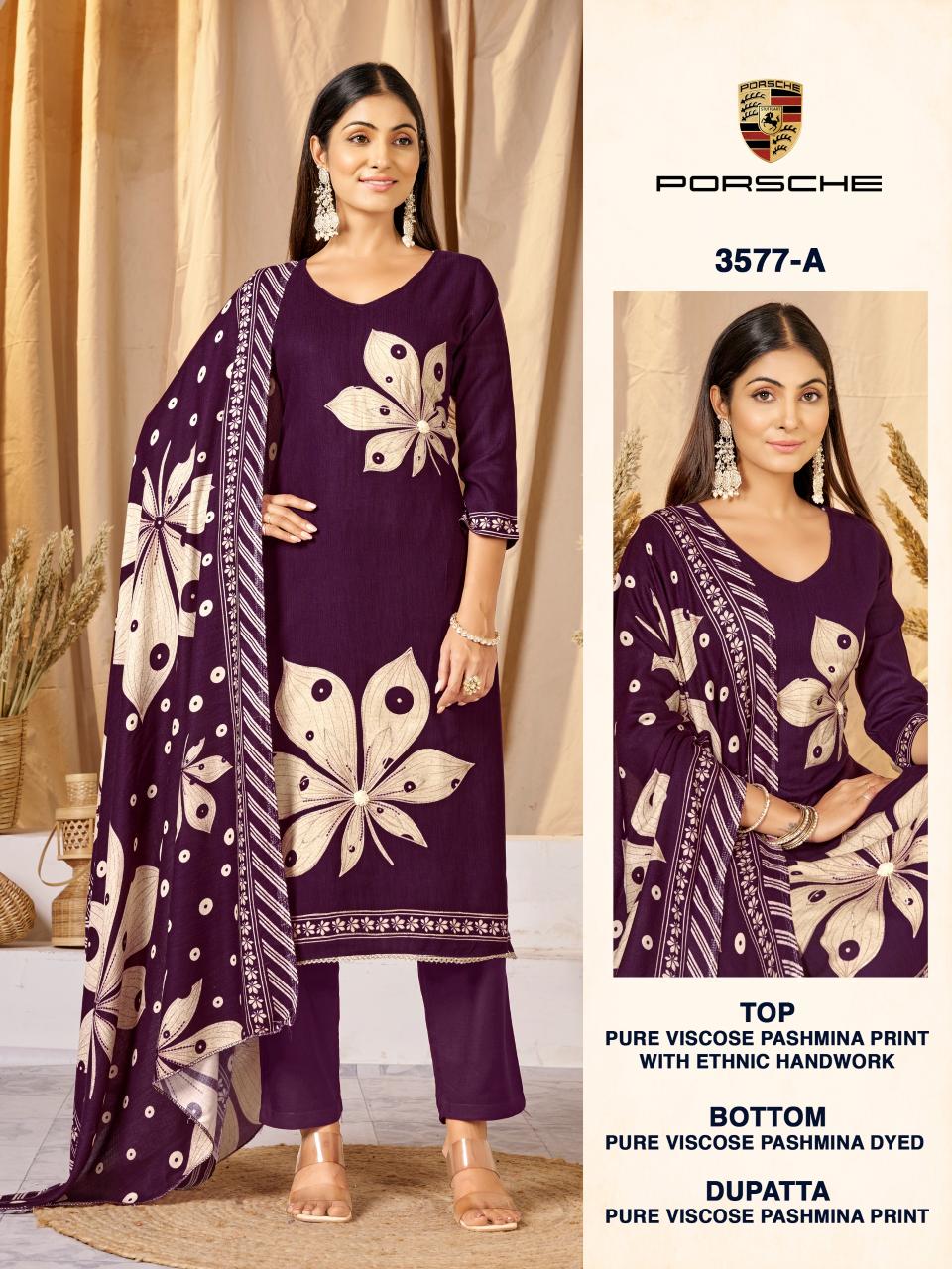 Bipson prints porsche 3577 ladies dress material wholesalers in kolkata