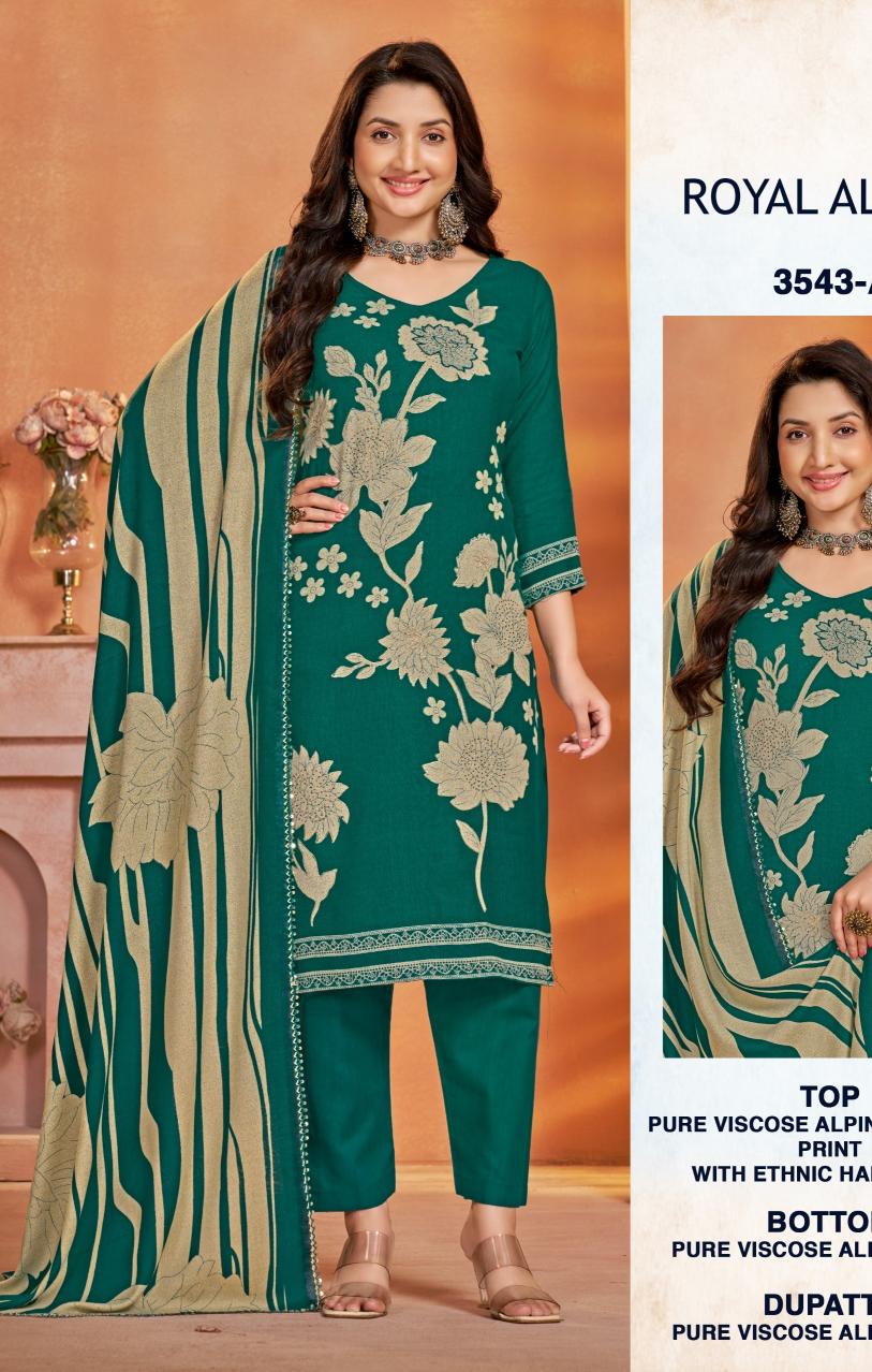 Bipson prints royal alpine 3543 printed ladies suit dress material at wholesale rate