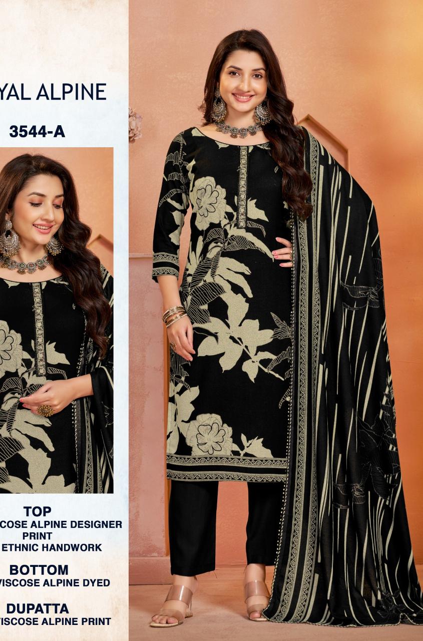 Bipson prints royal alpine 3544 dress materials wholesaler in surat