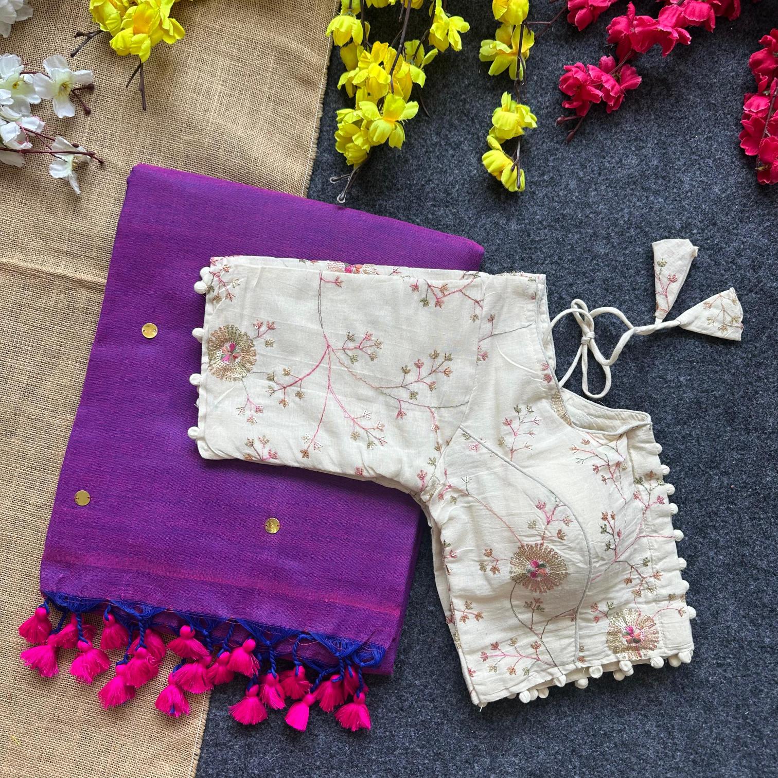 Blousewala khadi cotton saree with blouse wholesale market in surat for ladies clothes