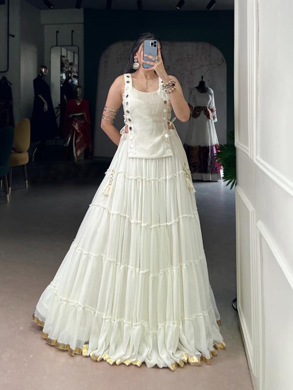 Co-ord Set Marbel White Bridal lehenga choli wholesale