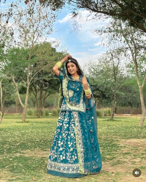 Darbari Poshak Fox Georgette PC-517 Blue lehenga choli wholesale in hydrabad.
