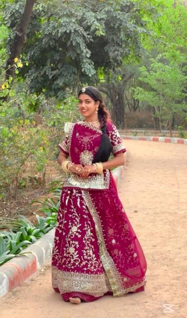 Darbari Poshak Fox Georgette PC-517 Red Designer lehenga choli wholesale