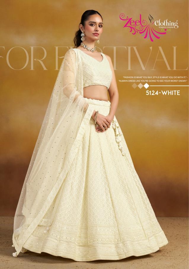 Florance Vol-2 Georgette White Lehenga choli wholesale price list