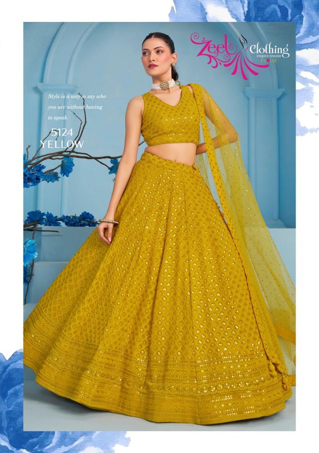Florance Vol-3 Georgette Yellow Bridal lehenga choli wholesalers in Ahmedabad