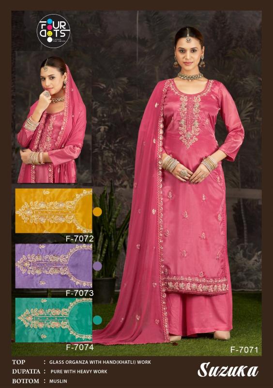 Four Dots Suzuka Glass Surat salwar suit wholesale rates