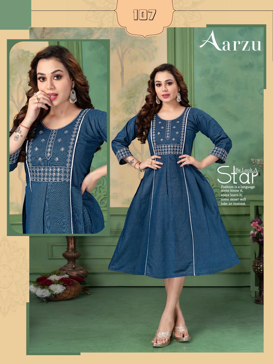 FT aarzu d flex cotton branded wholesale kurtis