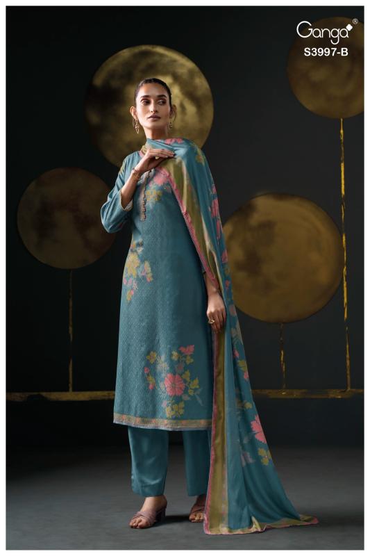 Ganga pariniti 3997 kalamkari dress material wholesale bangalore