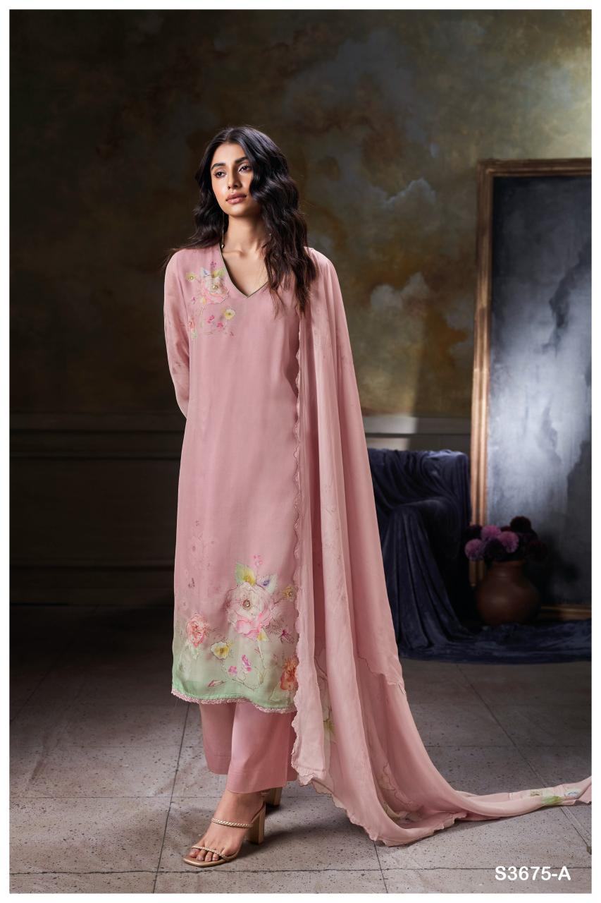 Ganga zerrin 3675 dress material wholesale dealers surat