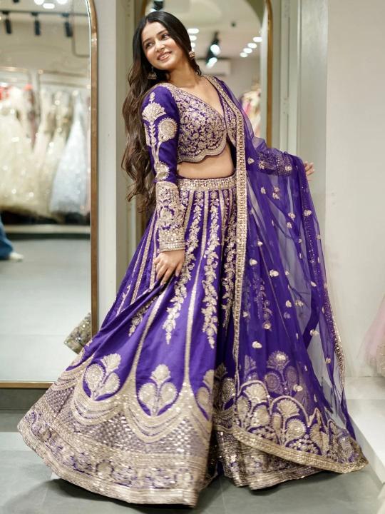 HC-1095 Slub Silk Lehenga choli wholesale dealers