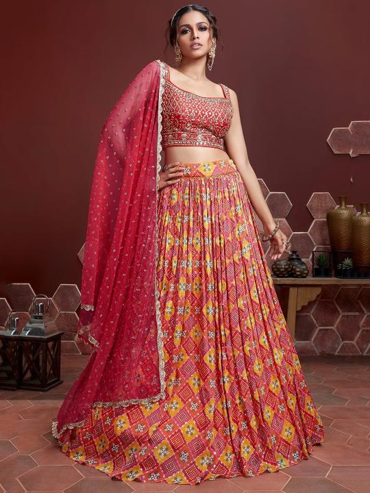 HEAVY WEDDING Pure Chinnon Silk Surat latest Lehengha choli collection