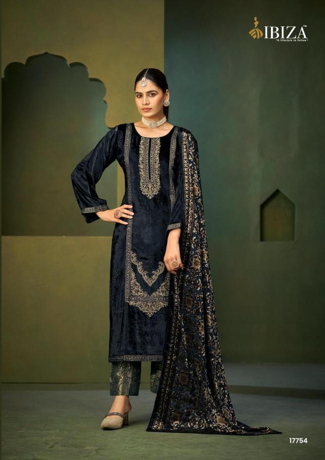 Ibiza jamila velvet dress materials wholesale dealers in kolkata