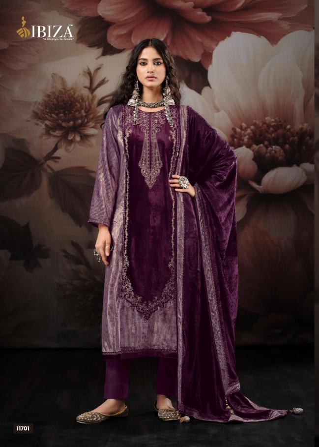 Ibiza qifat velvet embroidery dress materials wholesale