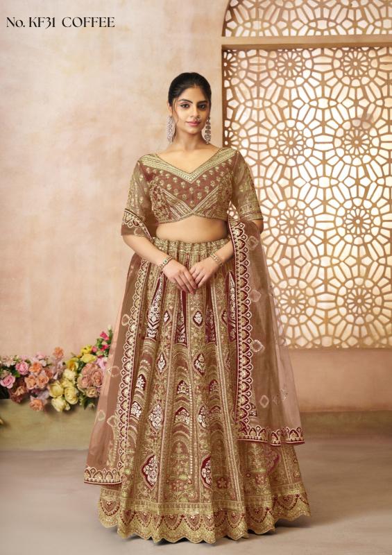 KF-31 Banarasi silk Coffee Bulk lehenga choli manufacturers in Gujarat