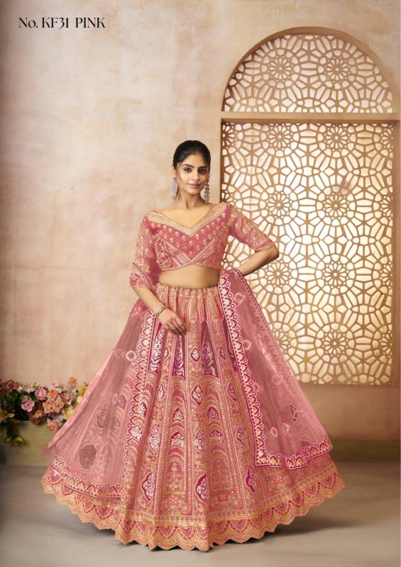 KF-31 Banarasi silk Pink Traditional lehenga choli suppliers in Gujarat