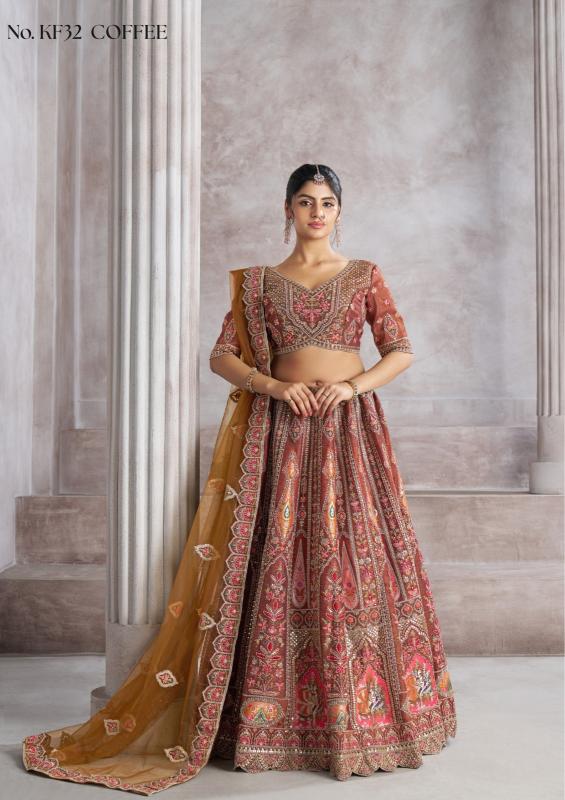KF-32 Banarasi silk Coffee Designer Lehenga choli in Kolkata