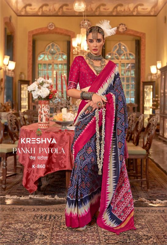 Kreshva pankh patola design saree wholesale cloth market online 