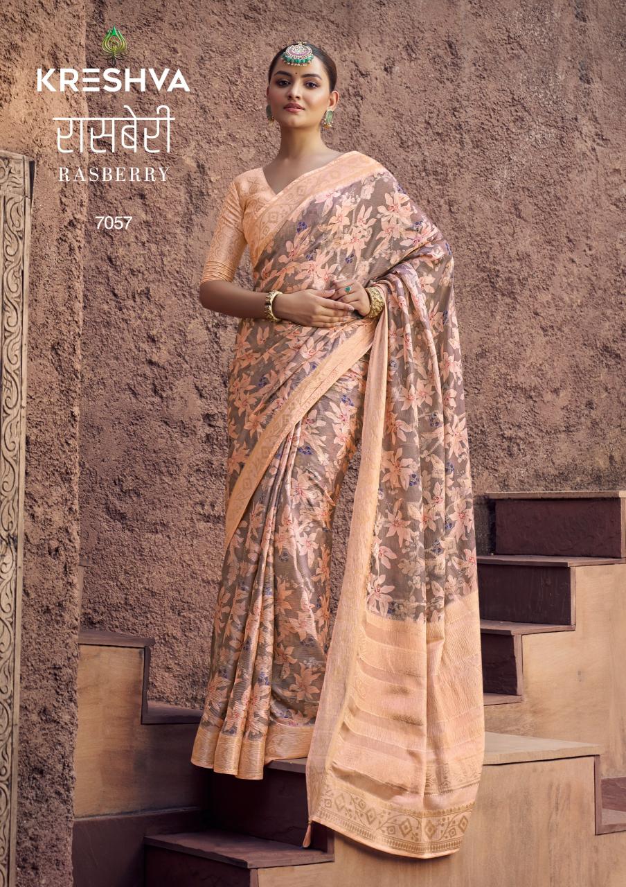 Kreshva rasberry crush jacquard saree ladies wholesale