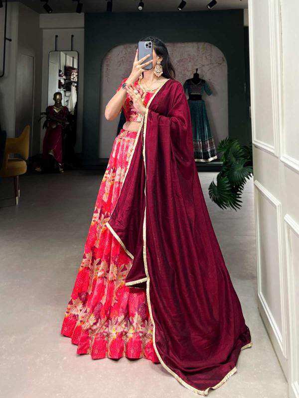 lnb 1032 tussar silk Cotton lehenga choli in Surat