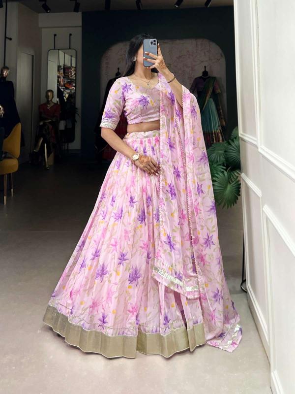 lnb 1036 tabby silk Light Pink Lehenga choli exporters in India
