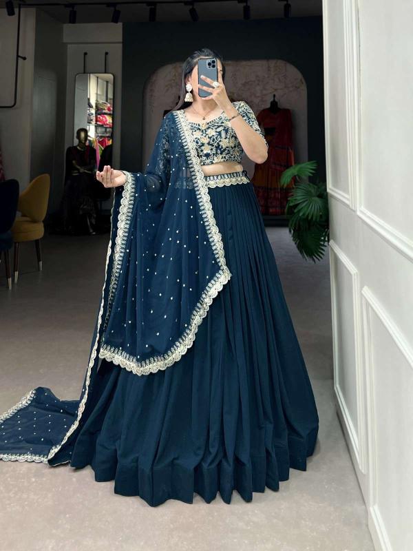 lnb 1405 georgette designer wedding wear Customized lehenga choli manufacturers