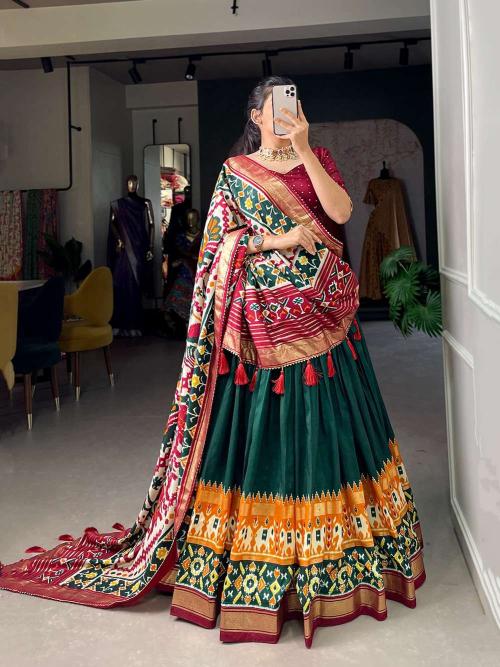lnb 1680 tussar silk GRN Bridal Lehenga choli in Delhi