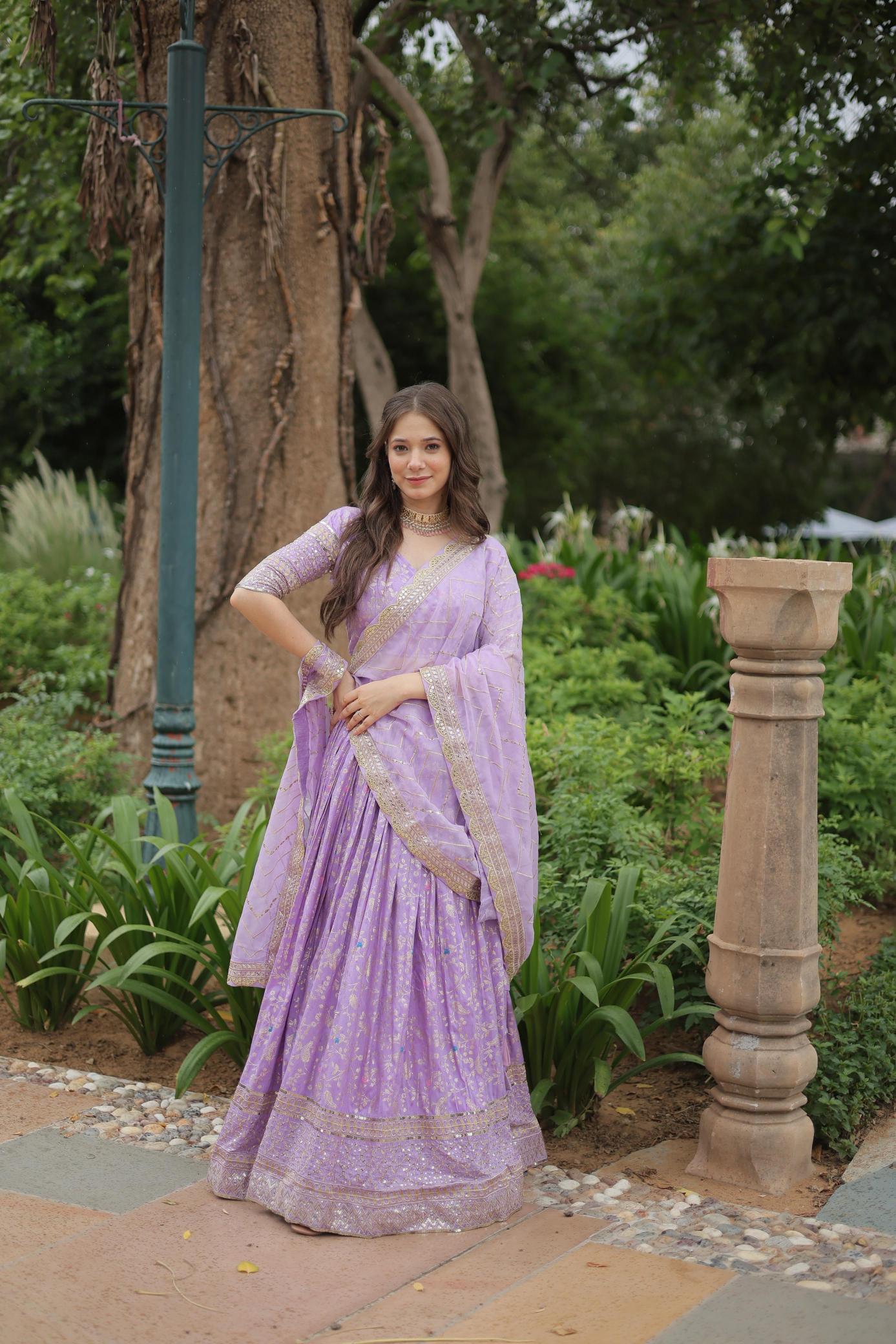  LW-7124 Viscose Pink Lehenga choli for engagement in hydrabad