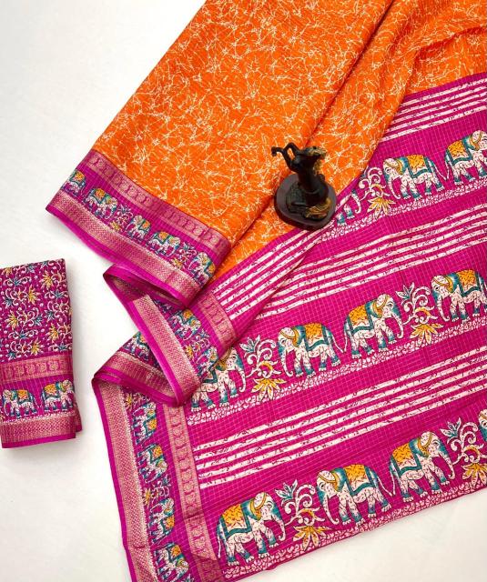 Malhar festival vol-11 rajasthani elephant bandhej style saree store in surat