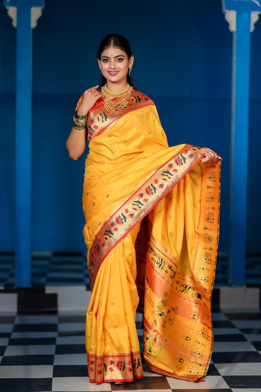 Malhar lotus paithani best wholesale sarees in surat