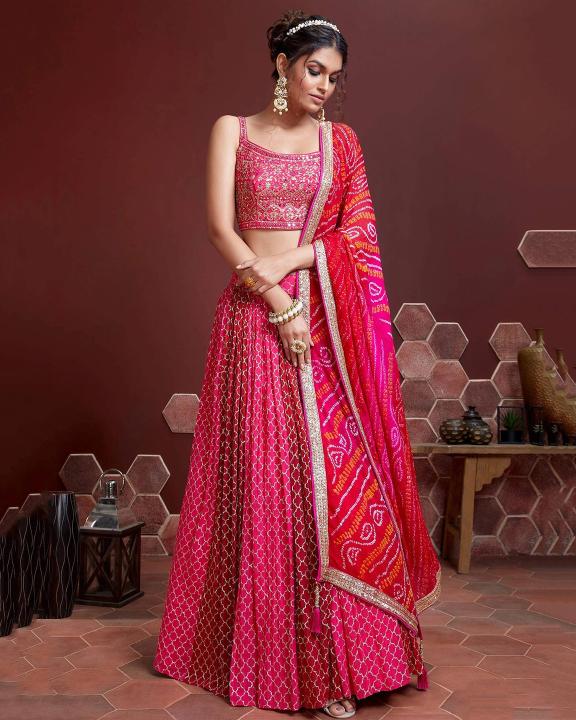 Mandakini vol - 1 Chinnon Pink Bridal Lehenga Choli Exporters