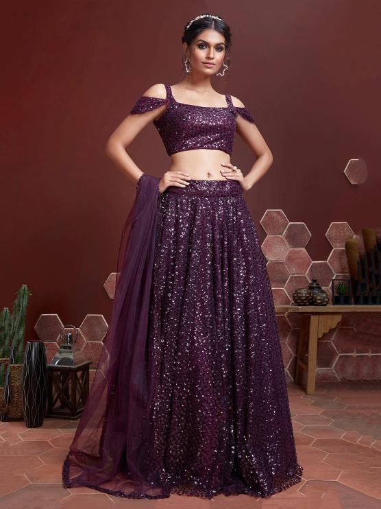 Mandakini vol - 1 Chinnon Purple Traditional Lehenga Choli Wholesalers