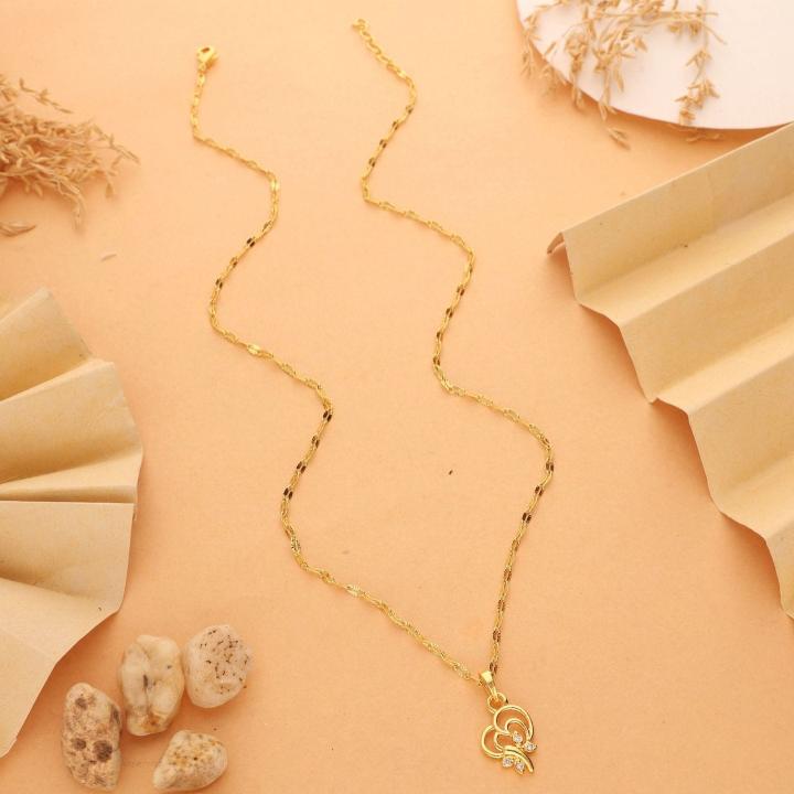 Micro gold polish chain pendant 632 Costume jewellery wholesalers in India