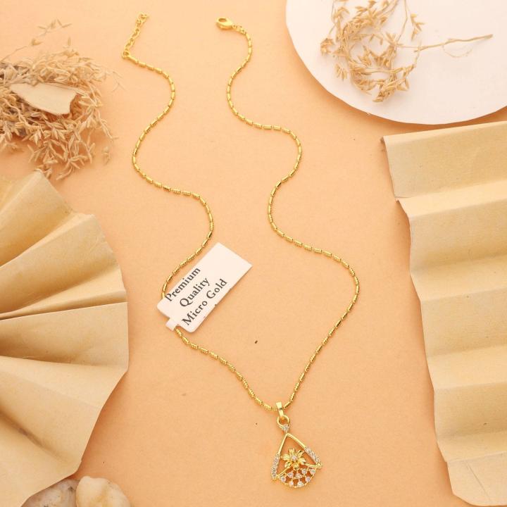Micro gold polish chain pendant 765 Imitation jewellery exporters in India
