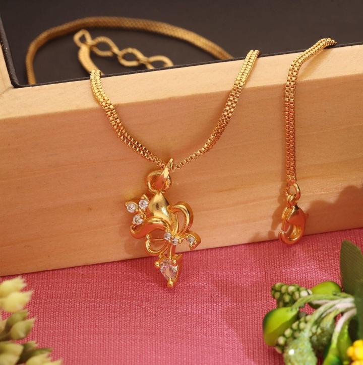 Micro gold polish chain pendant 771 Imitation jewellery wholesale market in India