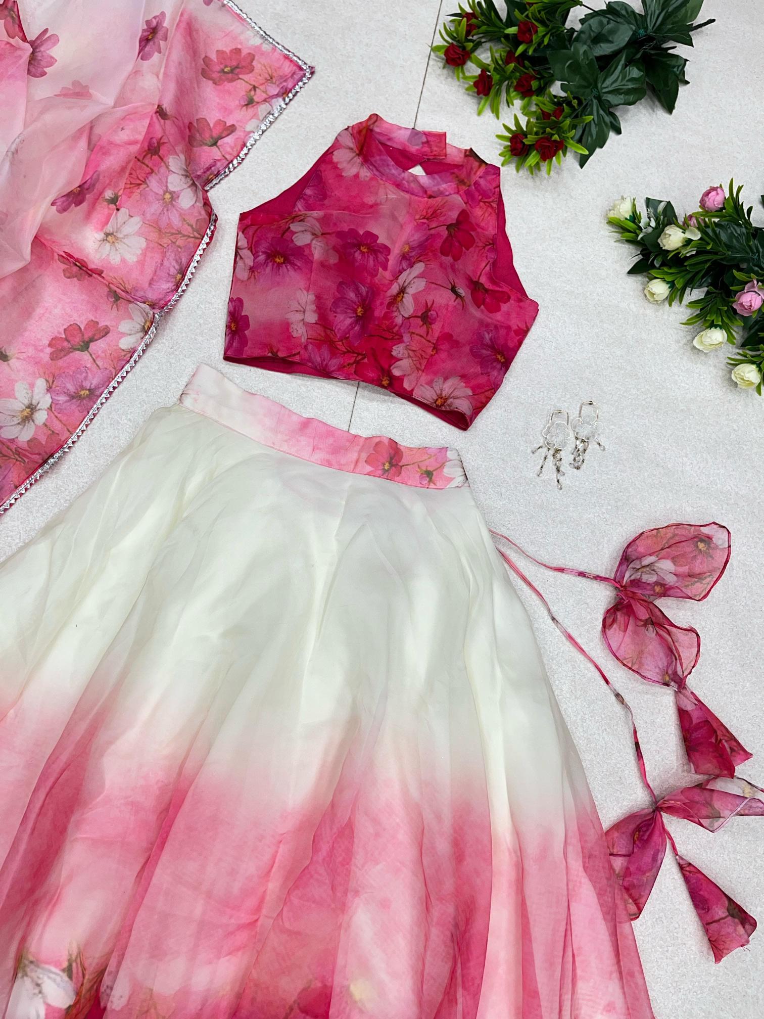 Modern SCnx 1005 organza Pink Bridal lehenga choli suppliers