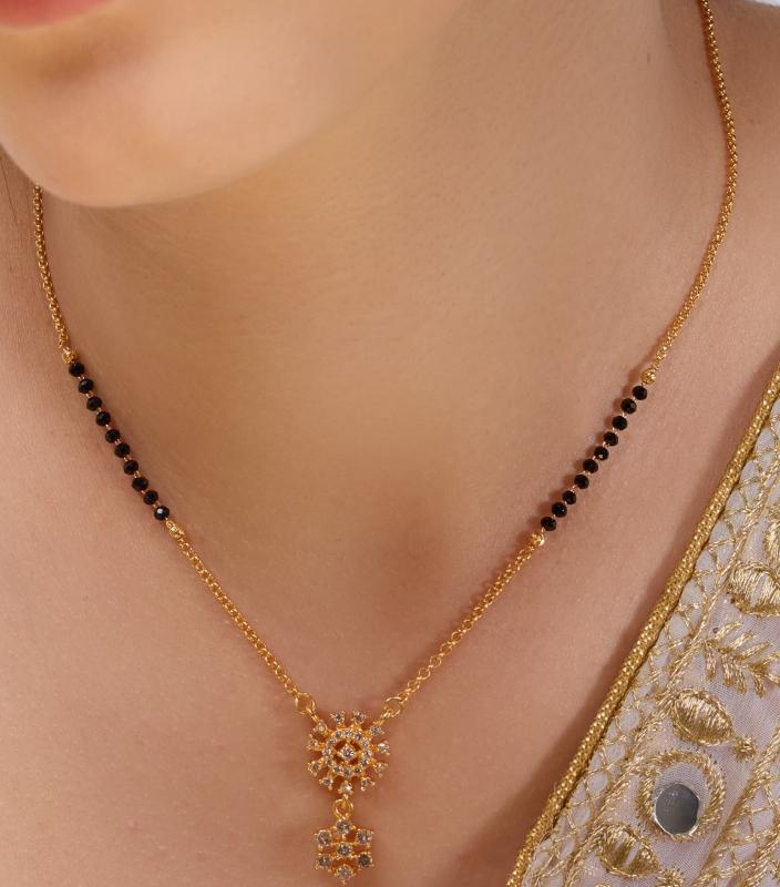 NEW FANCY MICRO GOLD MANGALSUTRA 11 Bridal imitation jewellery in Surat