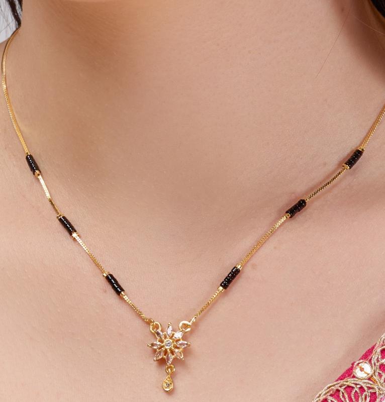 NEW FANCY MICRO GOLD MANGALSUTRA 12 Imitation necklace set in Surat