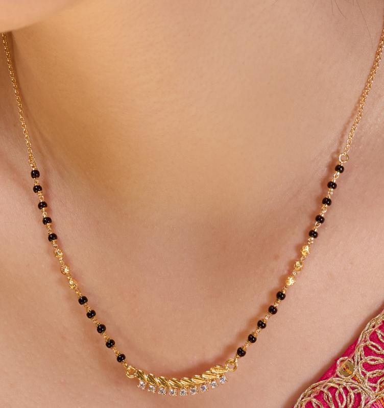 NEW FANCY MICRO GOLD MANGALSUTRA 14 Surat imitation jewellery market