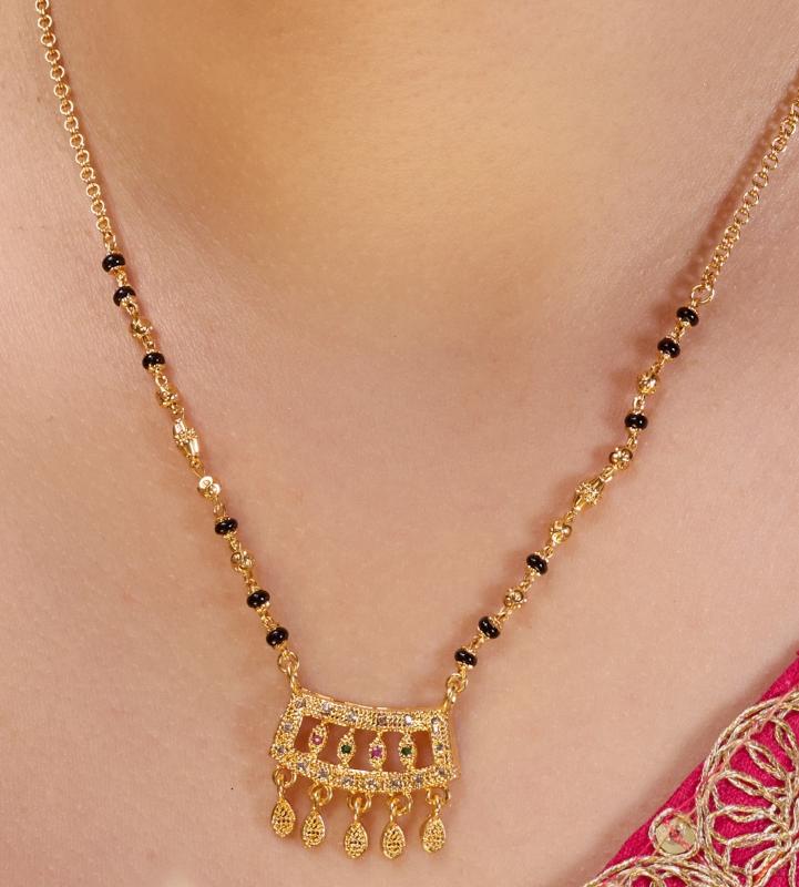 NEW FANCY MICRO GOLD MANGALSUTRA 15 Imitation Kundan jewellery in Surat