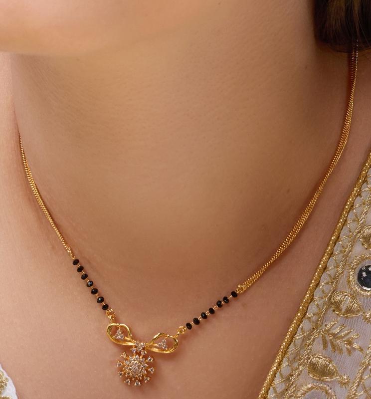 NEW FANCY MICRO GOLD MANGALSUTRA 9 Designer imitation jewellery in Surat