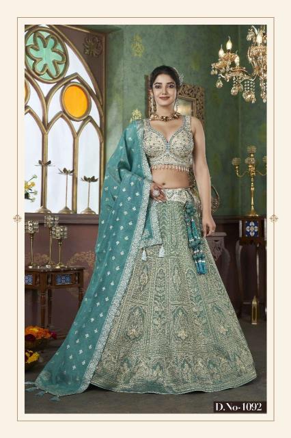 Nishtha weds vol-15 jacquard Blue Surat georgette lehenga choli