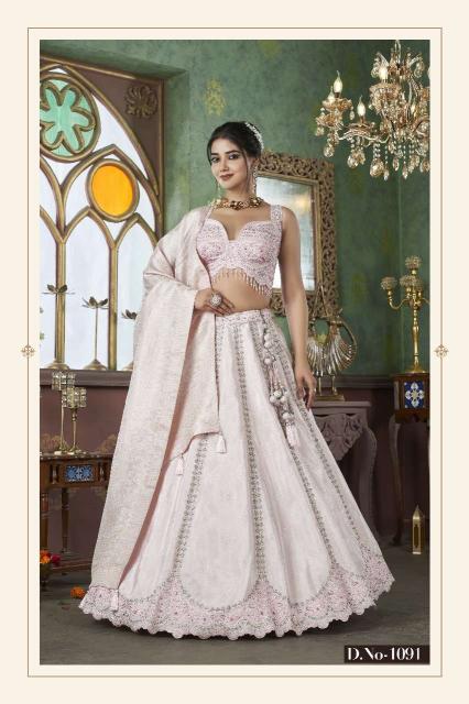 Nishtha weds vol-15 jacquard White Wholesale lehenga cholis in india